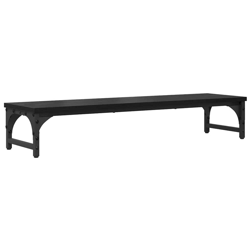 Afbeelding laden in galerijviewer, Vidaxl monitor stand zwart eiken 85 x 23 x 15,5 cm bewerkt hout
