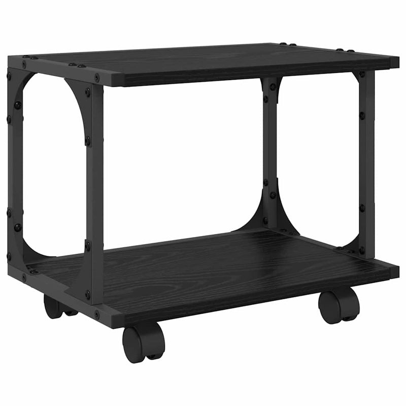 Afbeelding laden in galerijviewer, Vidaxl printerstand zwart eiken 41 x 28 x 33.5 cm bewerkt hout
