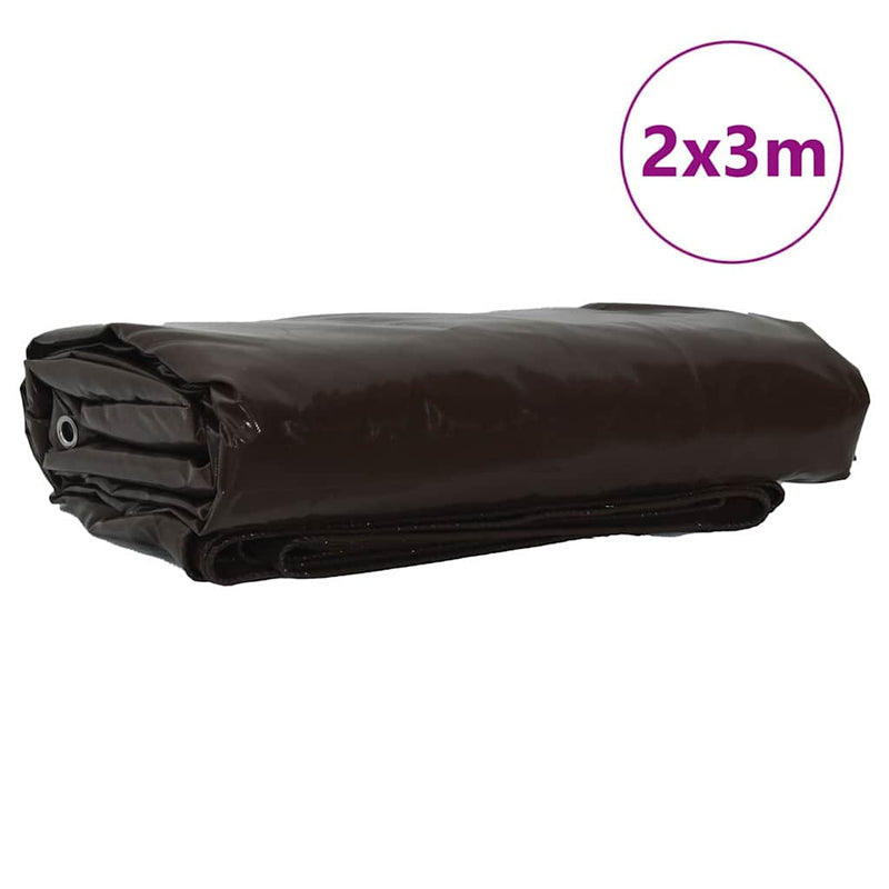 Afbeelding laden in galerijviewer, Vidaxl zeil 650g m² bruin 2 x 3 m canvas met pvc-coating
