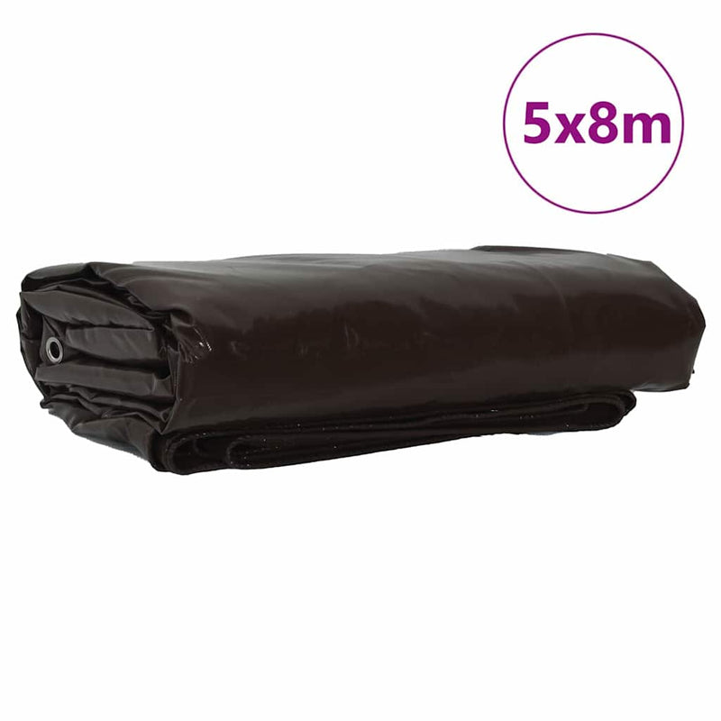Afbeelding laden in galerijviewer, Vidaxl zeil 650g m² bruin 5 x 8 m canvas met pvc-coating
