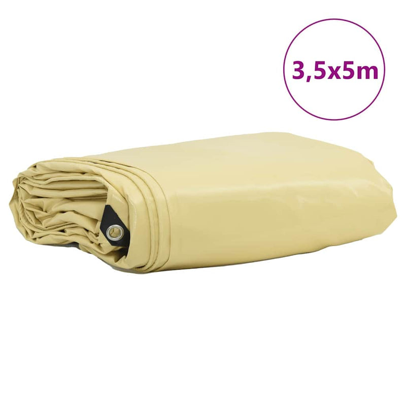 Afbeelding laden in galerijviewer, Vidaxl zeil 650g m² beige 3,5 x 5 m canvas met pvc-coating
