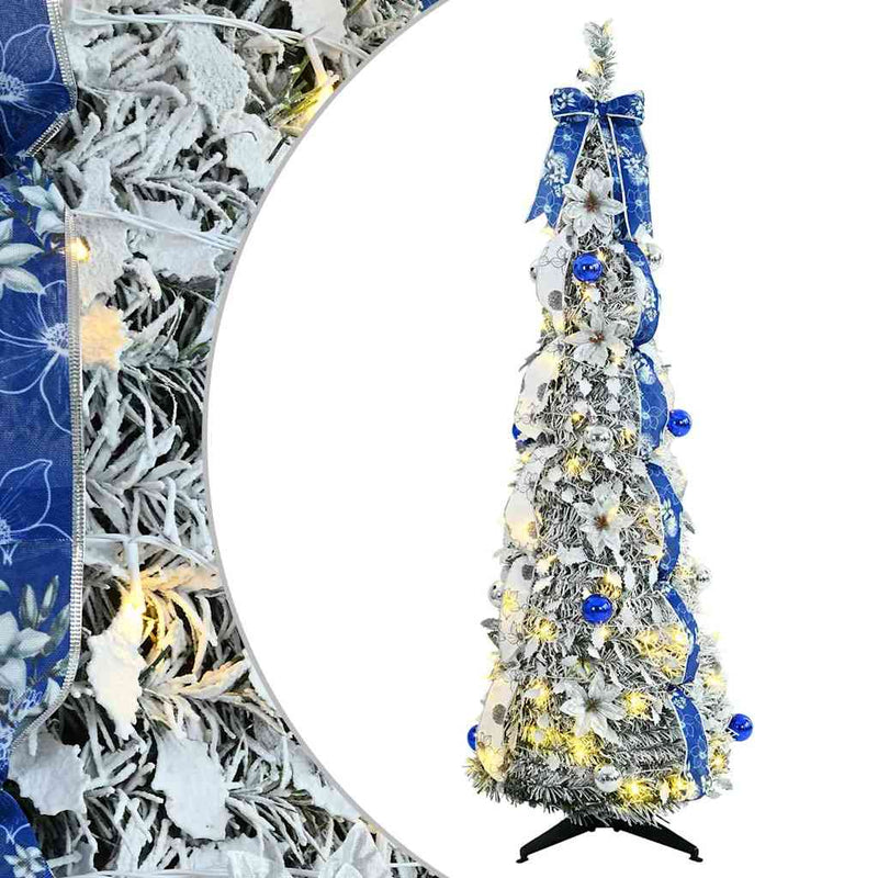 Afbeelding laden in galerijviewer, Vidaxl kunstkerstboom met 100 led met standaard wit 150 cm pvc
