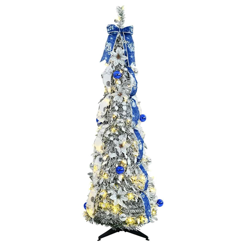 Afbeelding laden in galerijviewer, Vidaxl kunstkerstboom met 100 led met standaard wit 150 cm pvc
