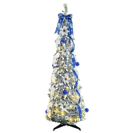 Vidaxl kunstkerstboom met 100 led met standaard wit 150 cm pvc