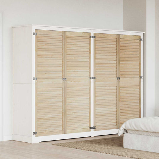 Vidaxl kastdeur 4 pcs naturel 170 x 2,1 x 59,5 cm massief grenenhout