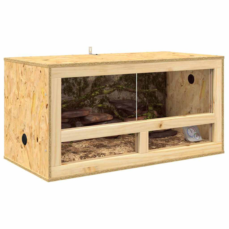 Afbeelding laden in galerijviewer, Vidaxl terrarium bruin 80 x 40 x 40 cm osb
