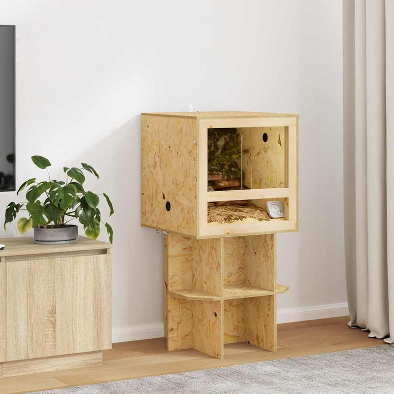 Afbeelding laden in galerijviewer, Vidaxl terrarium bruin 50 x 50 x 50 cm osb
