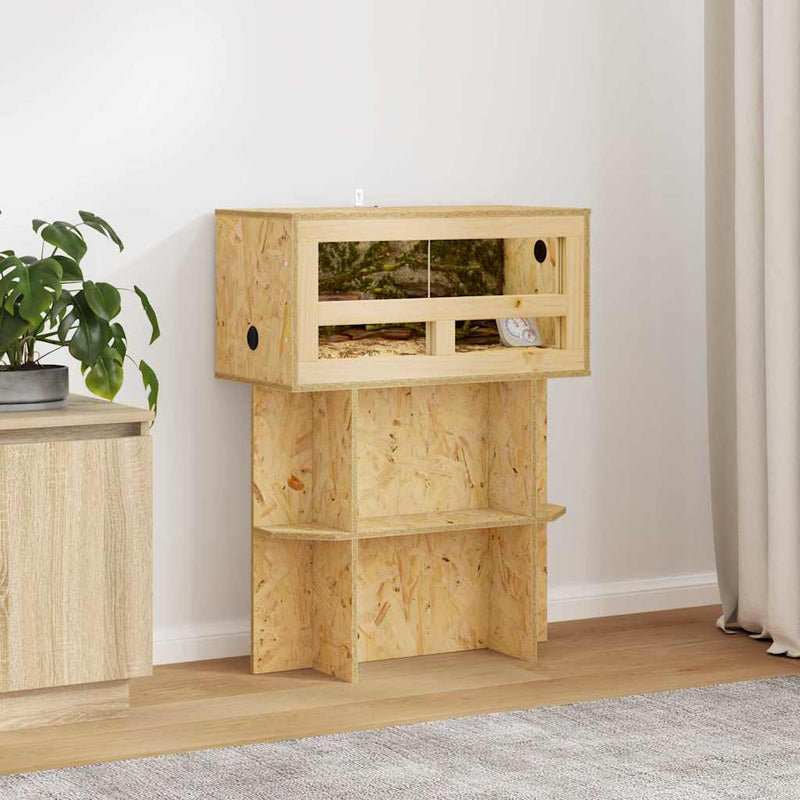 Afbeelding laden in galerijviewer, Vidaxl terrariumbasis met plank bruin 60 x 30 x 50 cm osb
