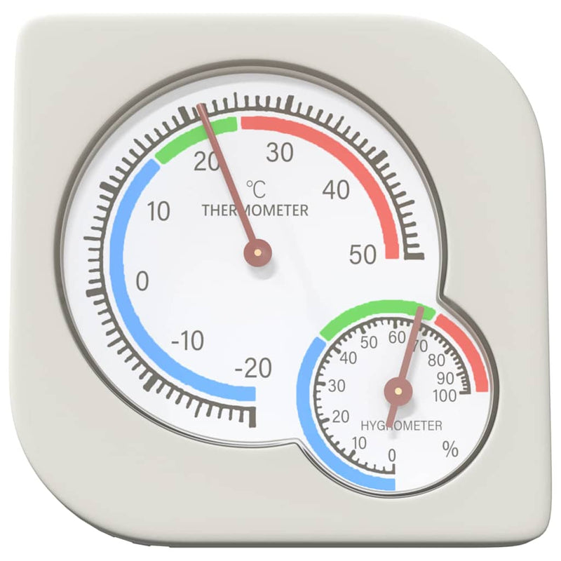Afbeelding laden in galerijviewer, Vidaxl thermo hygrometer wit 7,5 x 7,5 x 1,2 cm abs
