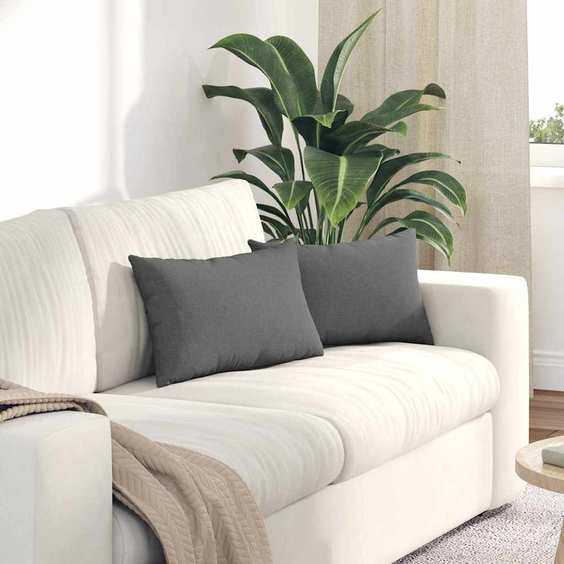 Afbeelding laden in galerijviewer, Vidaxl sofa kussens 2 pcs donkergrijs 50 x 30 cm stof
