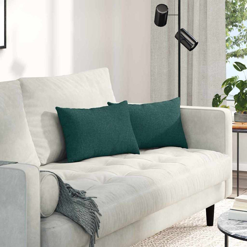 Afbeelding laden in galerijviewer, Vidaxl sofa kussens 2 pcs donkergroen 50 x 30 cm stof
