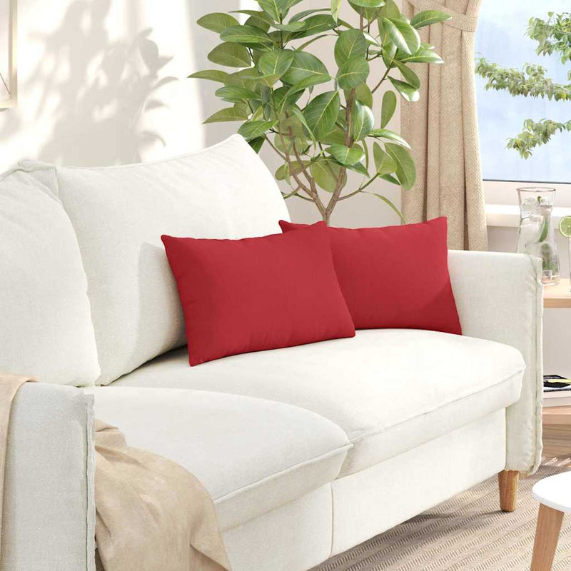 Afbeelding laden in galerijviewer, Vidaxl sofa kussens 2 st stof rood 50 x 30 cm
