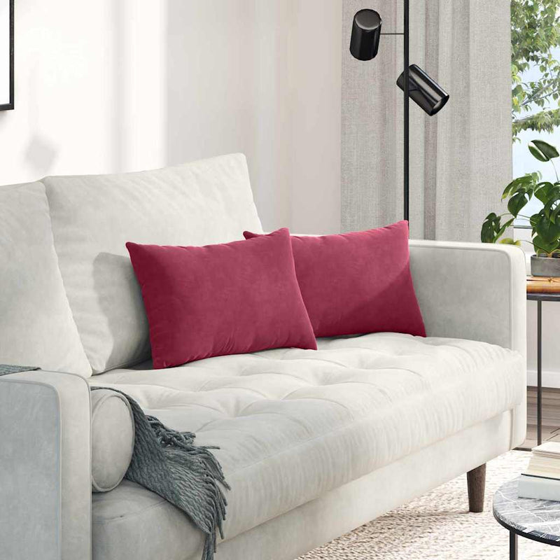 Afbeelding laden in galerijviewer, Vidaxl sofa kussens 2 stuks wijnrood 50 x 30 cm cordstof
