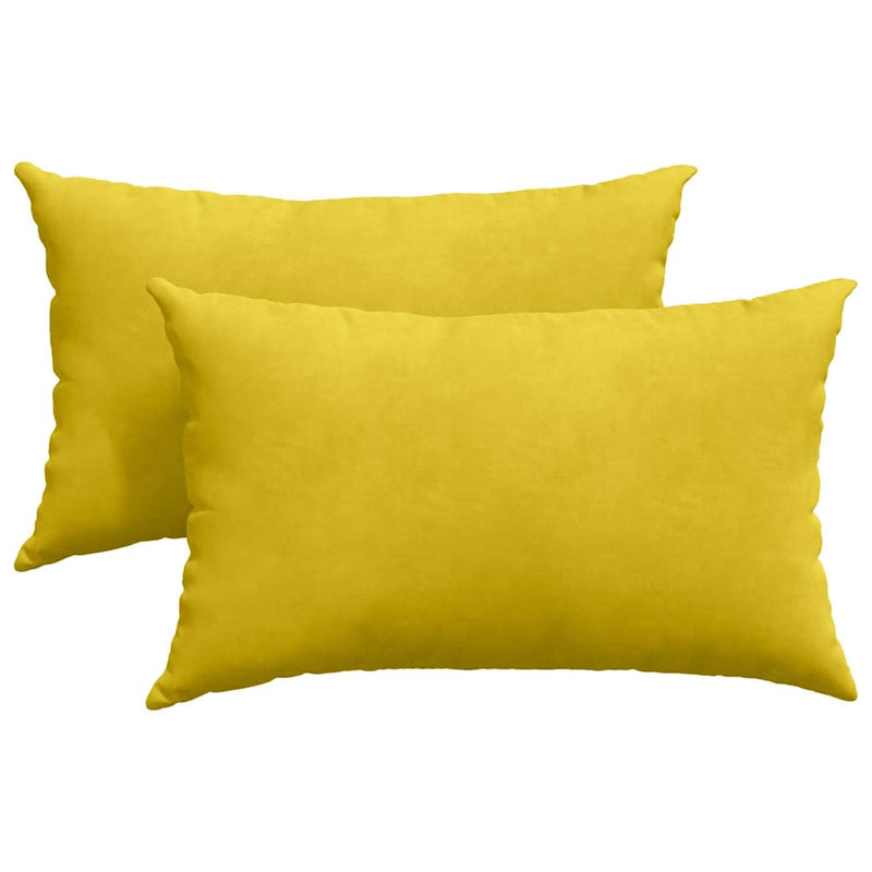 Afbeelding laden in galerijviewer, Vidaxl sofa kussens 2 stuks geel 50 x 30 cm cordstof
