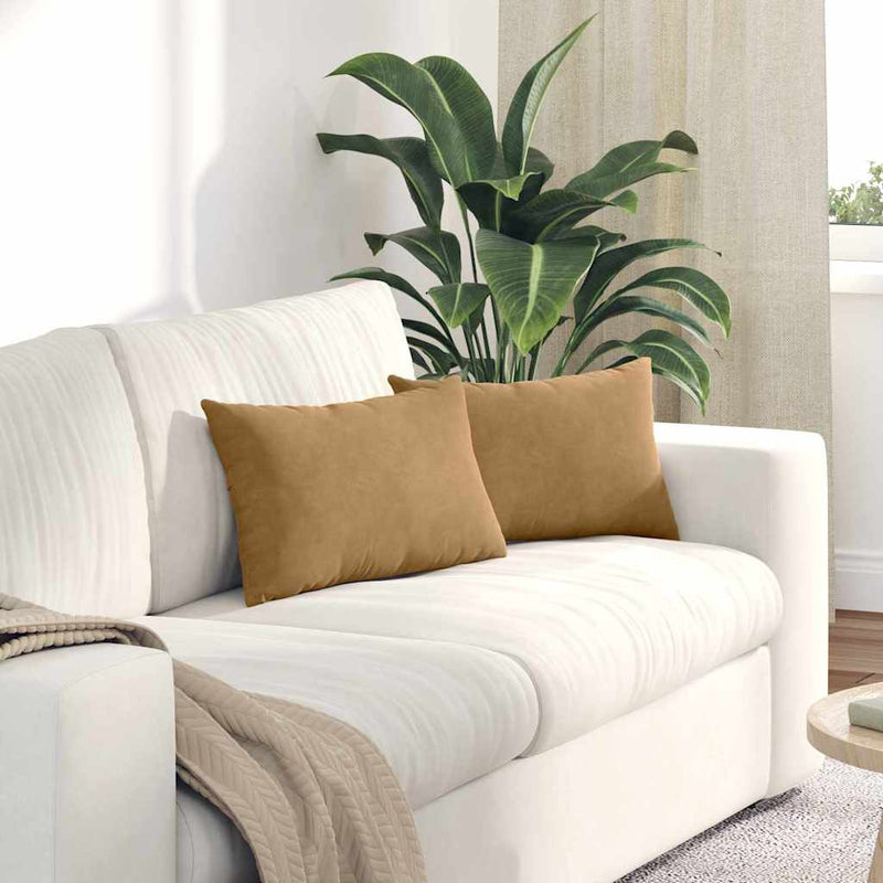Afbeelding laden in galerijviewer, Vidaxl sofa kussens 2 stuks bruin 50 x 30 cm cordstof
