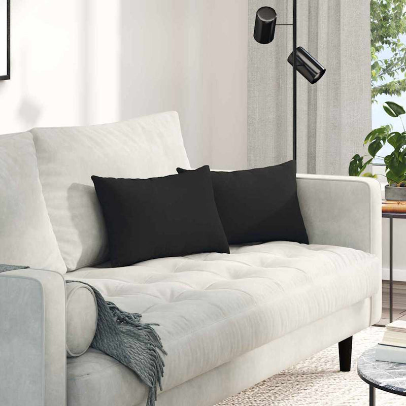 Afbeelding laden in galerijviewer, Vidaxl sofa kussens 2 st stof zwart 50 x 30 cm
