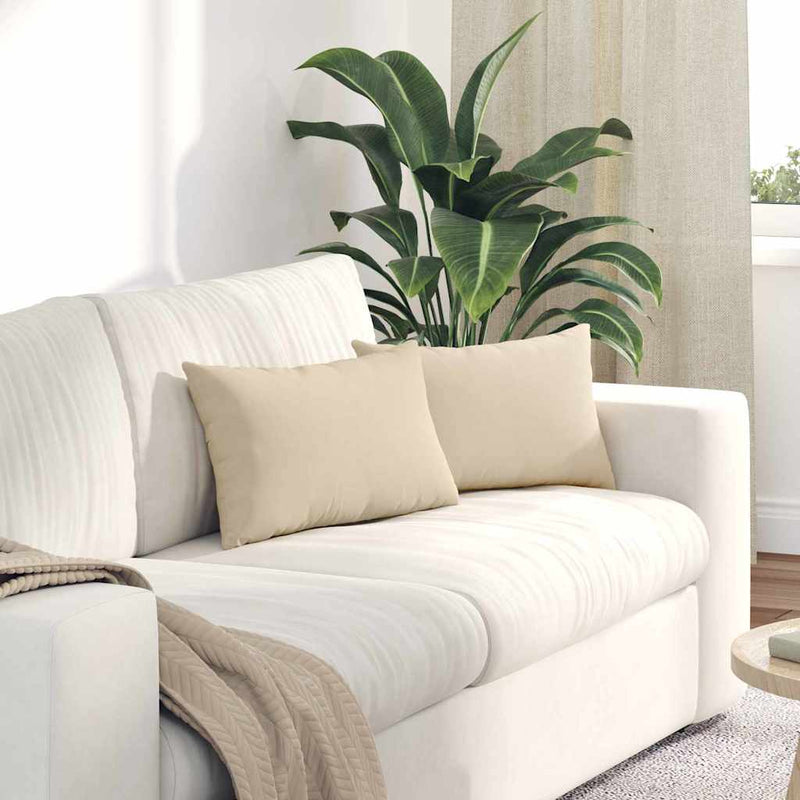 Afbeelding laden in galerijviewer, Vidaxl sofa kussens 2 stuks crème 50 x 30 cm stof
