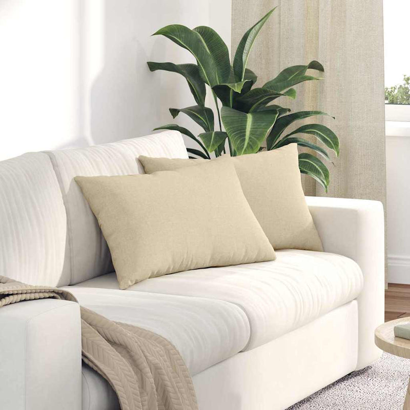 Afbeelding laden in galerijviewer, Vidaxl sofa kussens 2 pcs crème 60 x 40 cm stof
