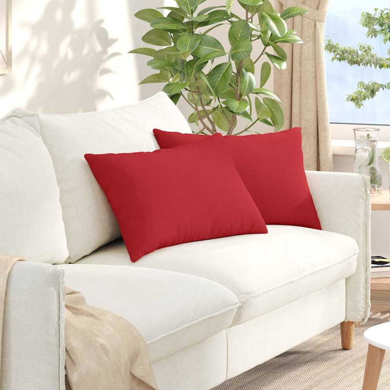 Afbeelding laden in galerijviewer, Vidaxl sofa kussens 2 pcs rood 60 x 40 cm stof
