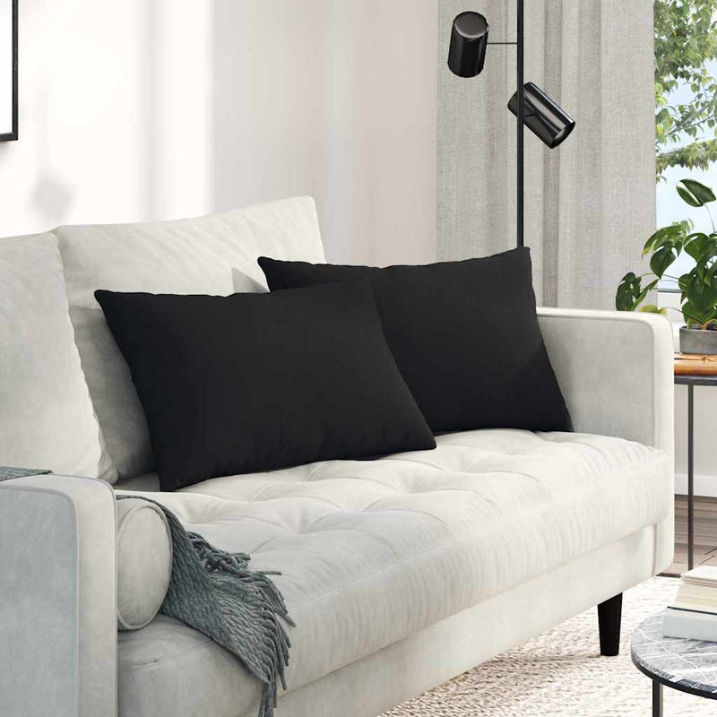 Afbeelding laden in galerijviewer, Vidaxl sofa kussens 2 st stof zwart 60 x 40 cm
