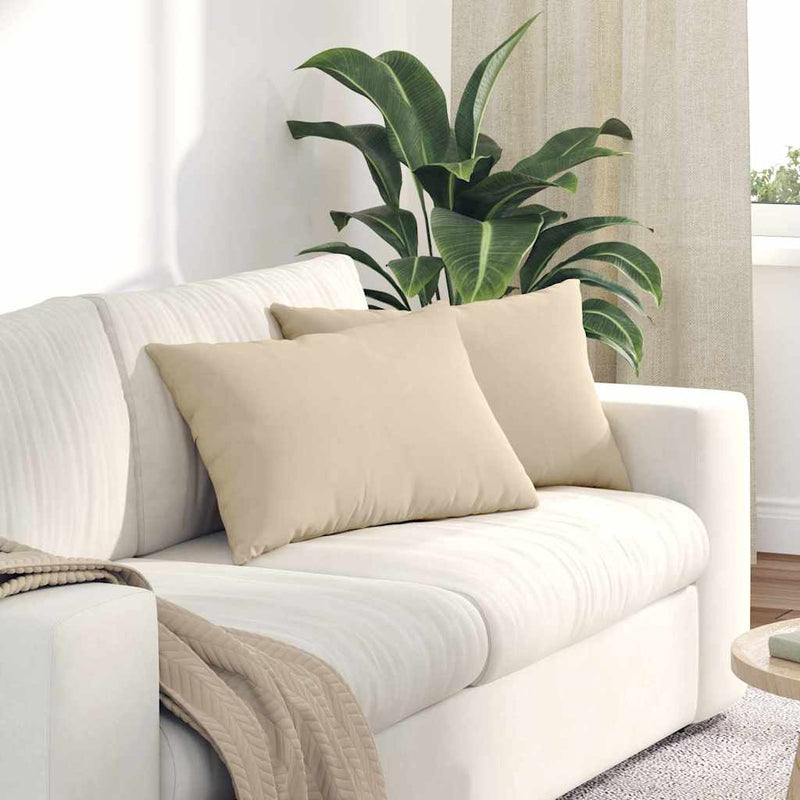 Afbeelding laden in galerijviewer, Vidaxl sofa kussens 2 stuks crème 60 x 40 cm stof
