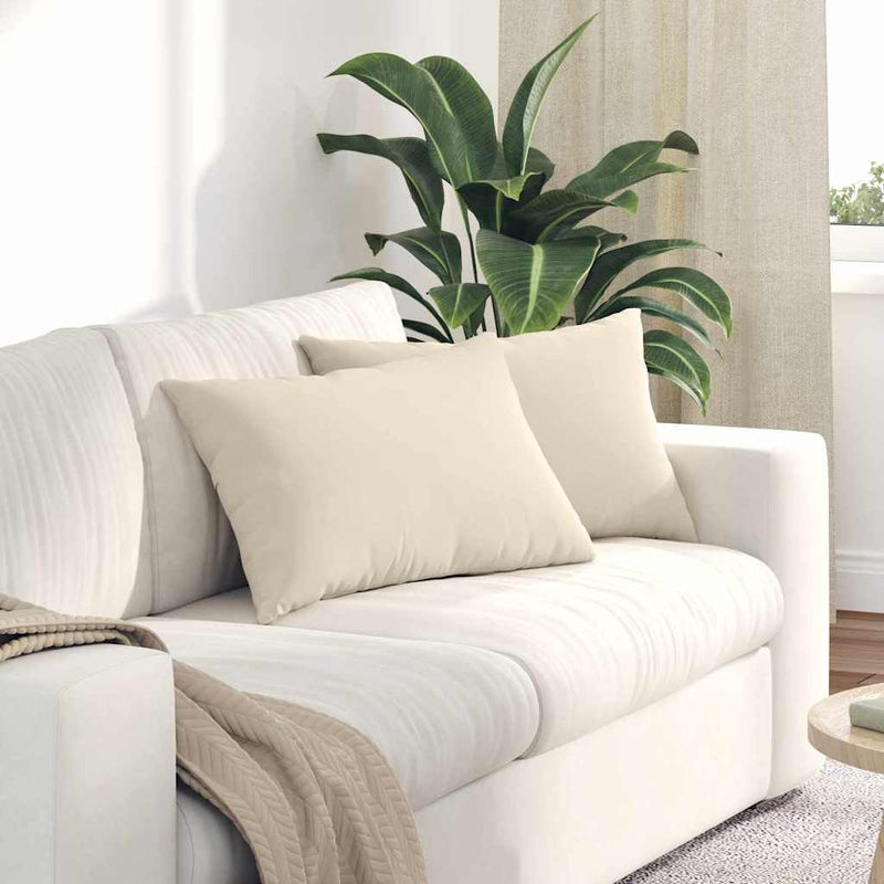 Afbeelding laden in galerijviewer, Vidaxl sofa kussens 2 st stof beige 60 x 40 cm
