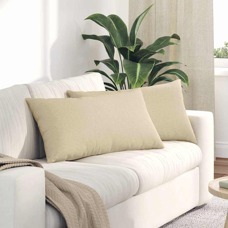 Afbeelding laden in galerijviewer, Vidaxl sofa kussens 2 pcs crème 80 x 40 cm stof
