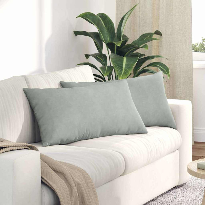 Afbeelding laden in galerijviewer, Vidaxl sofa kussens 2 stuks lichtgrijs 80 x 40 cm cordstof
