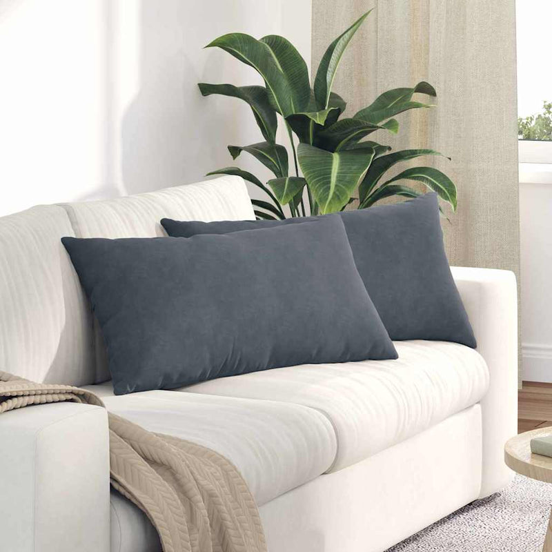 Afbeelding laden in galerijviewer, Vidaxl sofa kussens 2 stuks donkergrijs 80 x 40 cm cordstof
