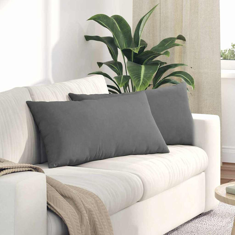 Afbeelding laden in galerijviewer, Vidaxl sofa kussens 2 st stof donkergrijs 80 x 40 cm
