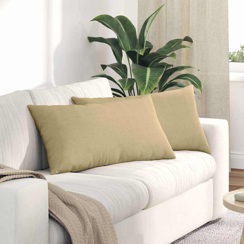 Afbeelding laden in galerijviewer, Vidaxl sofa kussens 2 stuks grijs groen 80 x 40 cm cordstof

