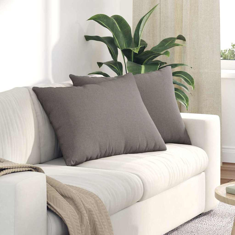 Afbeelding laden in galerijviewer, Vidaxl sofa kussens 2 st stof taupe 70 x 50 cm
