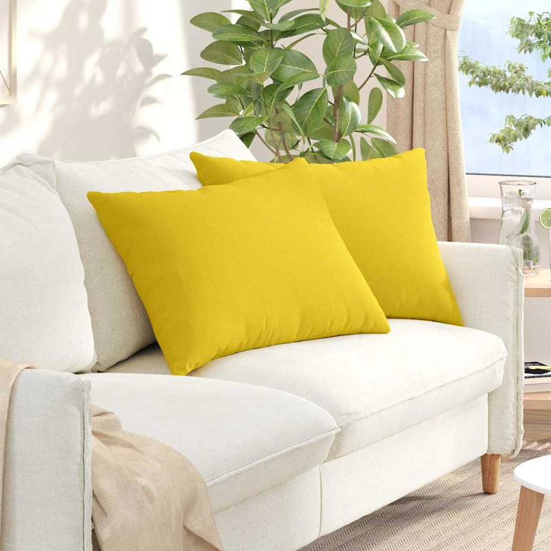Afbeelding laden in galerijviewer, Vidaxl sofa kussens 2 pcs lichtgeel 70 x 50 cm stof
