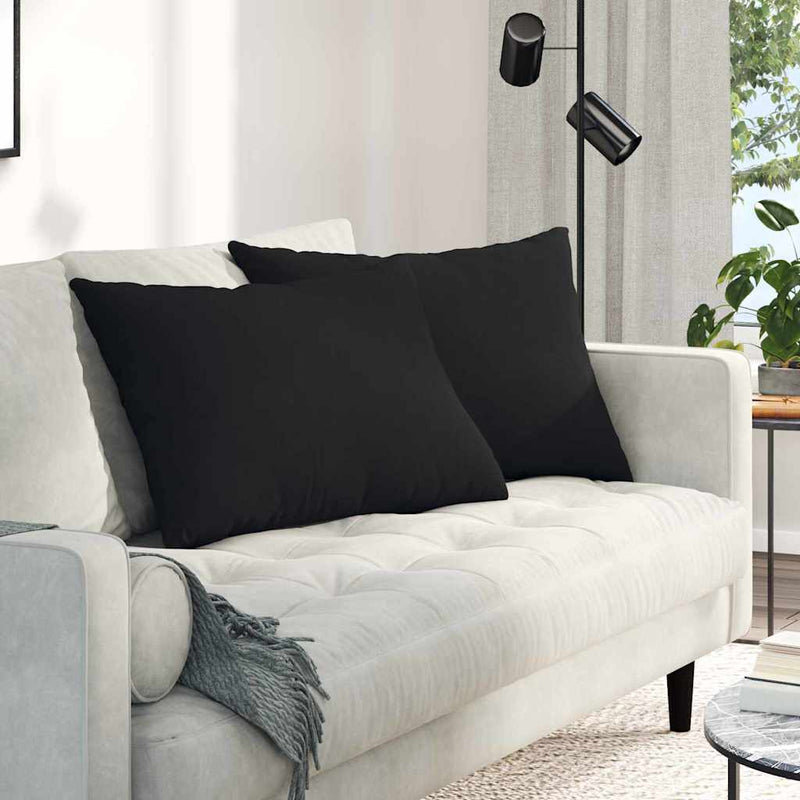 Afbeelding laden in galerijviewer, Vidaxl sofa kussens 2 st stof zwart 70 x 50 cm
