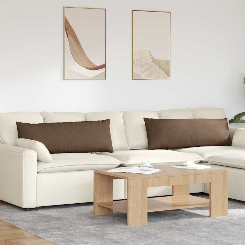 Afbeelding laden in galerijviewer, Vidaxl sofa kussens 2 pcs bruin 120 x 40 cm stof
