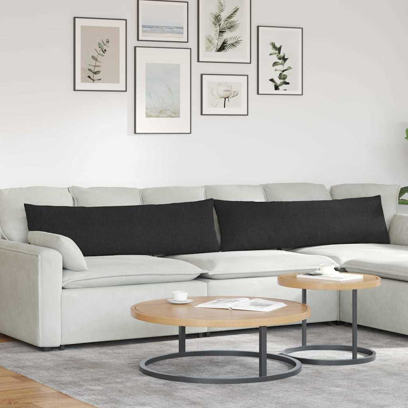 Afbeelding laden in galerijviewer, Vidaxl sofa kussens 2 pcs zwart 145 x 40 cm stof
