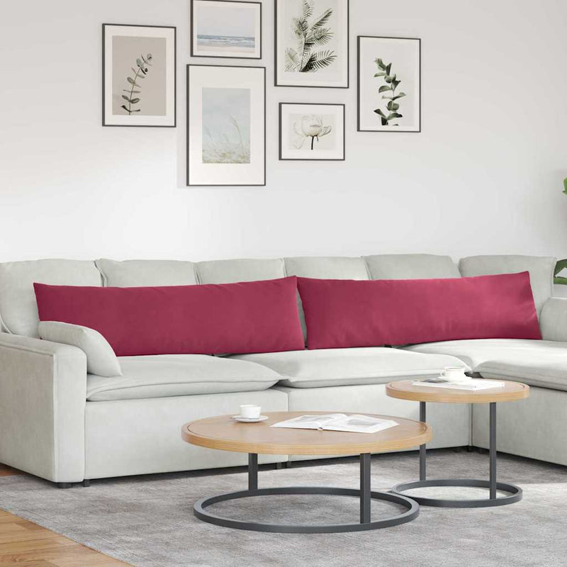 Afbeelding laden in galerijviewer, Vidaxl sofa kussens 2 stuks wijnrood 145 x 40 cm cordstof
