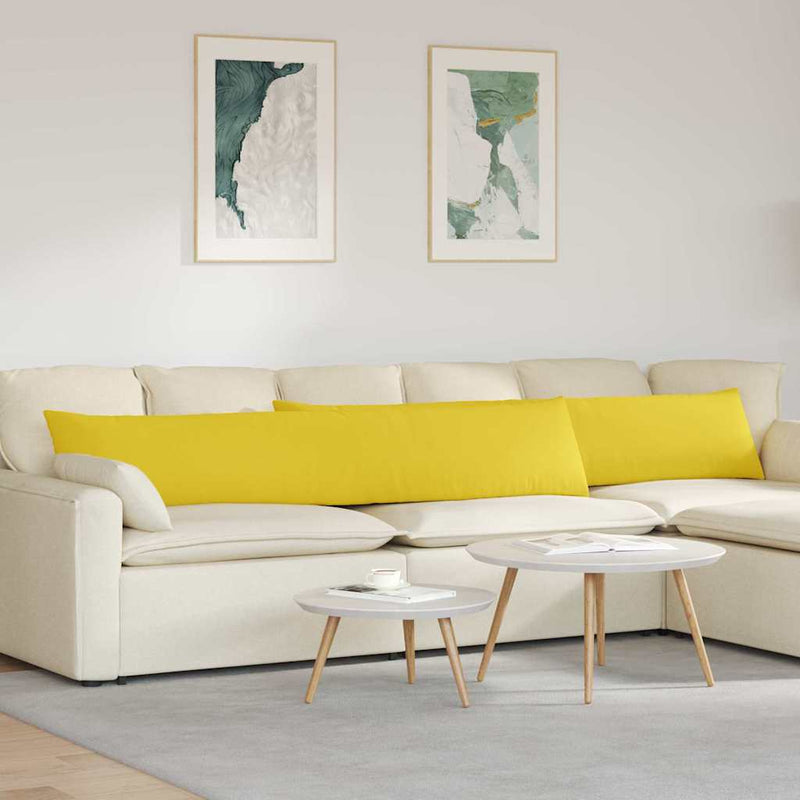 Afbeelding laden in galerijviewer, Vidaxl sofa kussens 2 pcs lichtgeel 200 x 40 cm stof
