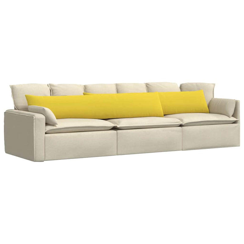 Afbeelding laden in galerijviewer, Vidaxl sofa kussens 2 pcs lichtgeel 200 x 40 cm stof
