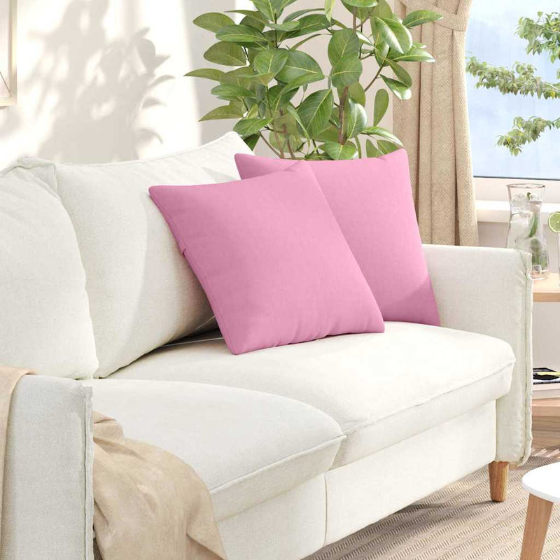 Afbeelding laden in galerijviewer, Vidaxl sofa kussens 2 st stof roze 45 x 45 cm
