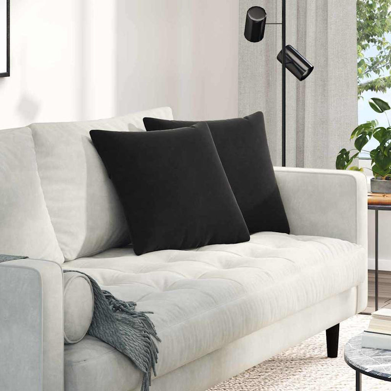 Afbeelding laden in galerijviewer, Vidaxl sofa kussens 2 stuks zwart 45 x 45 cm cordstof
