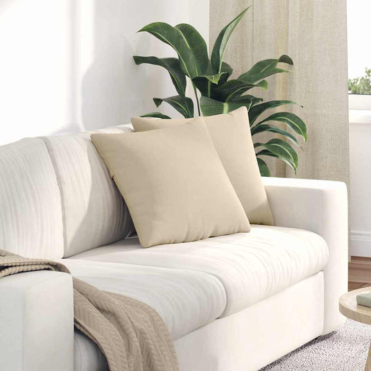 Vidaxl sofa kussens 2 stuks crème 45 x 45 cm stof