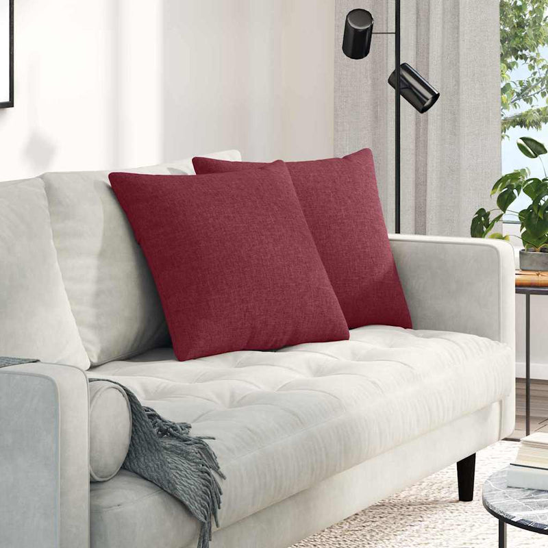 Afbeelding laden in galerijviewer, Vidaxl sofa kussens 2 pcs wijnrood 50 x 50 cm stof
