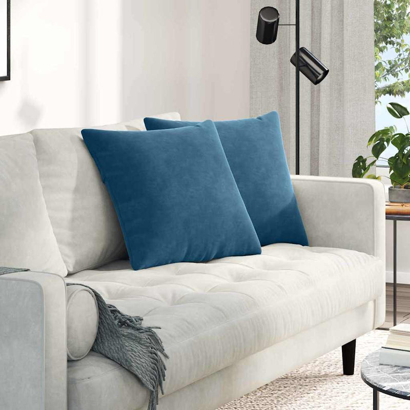 Afbeelding laden in galerijviewer, Vidaxl sofa kussens 2 stuks blauw 50 x 50 cm cordstof
