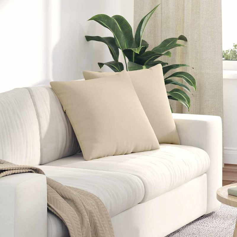 Afbeelding laden in galerijviewer, Vidaxl sofa kussens 2 stuks crème 50 x 50 cm stof
