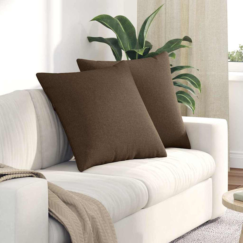 Afbeelding laden in galerijviewer, Vidaxl sofa kussens 2 pcs bruin 60 x 60 cm stof
