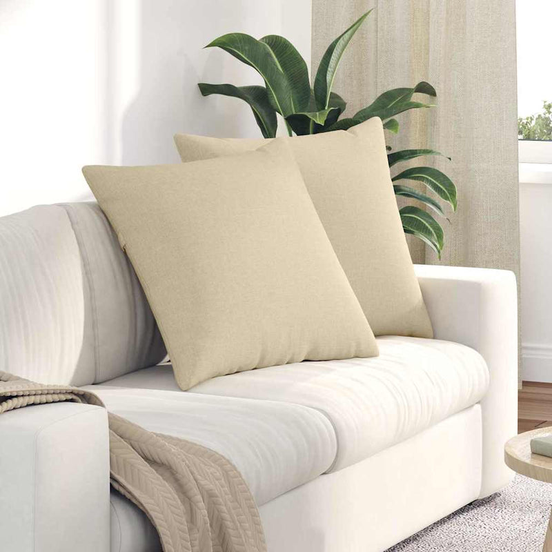 Afbeelding laden in galerijviewer, Vidaxl sofa kussens 2 pcs crème 80 x 80 cm stof
