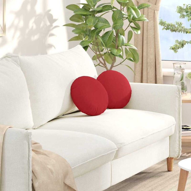 Afbeelding laden in galerijviewer, Vidaxl zitkussens 2 pcs rood ø30 x 13 cm stof
