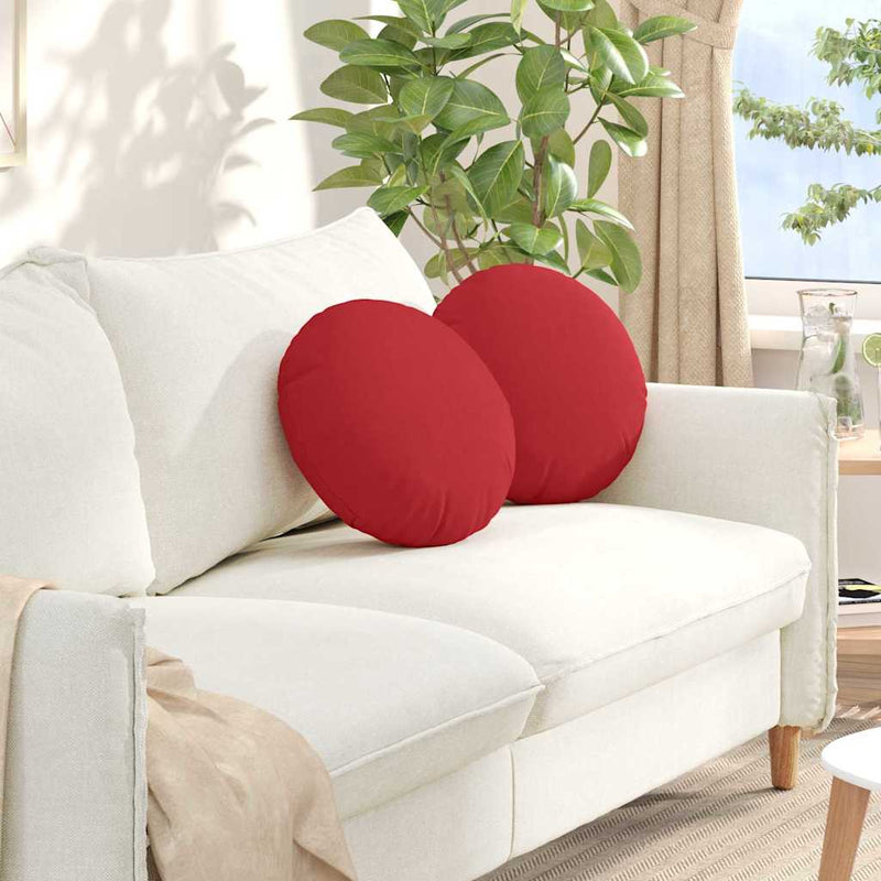 Afbeelding laden in galerijviewer, Vidaxl zitkussens 2 pcs rood ø40 x 13 cm stof
