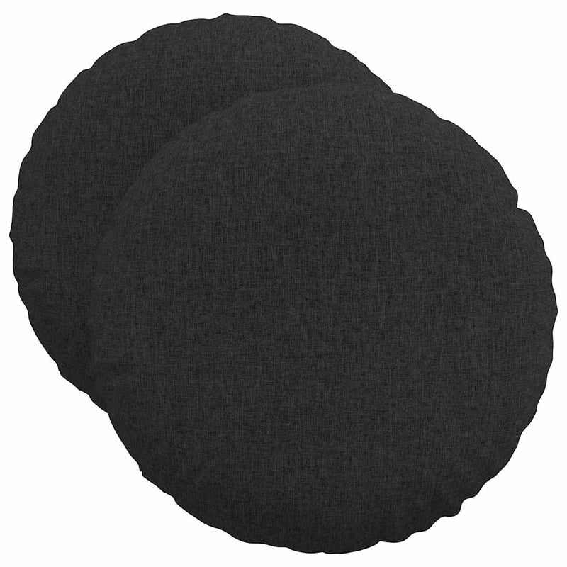 Afbeelding laden in galerijviewer, Vidaxl zitkussens 2 pcs zwart ø50 x 19 cm stof
